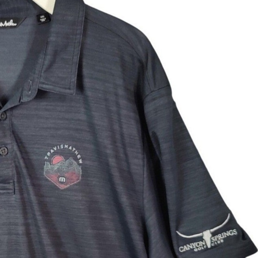 Travis Mathew Mens Golf Gorpcore Granola Polo XXL Shirt‎ Top Charcoal Neutral